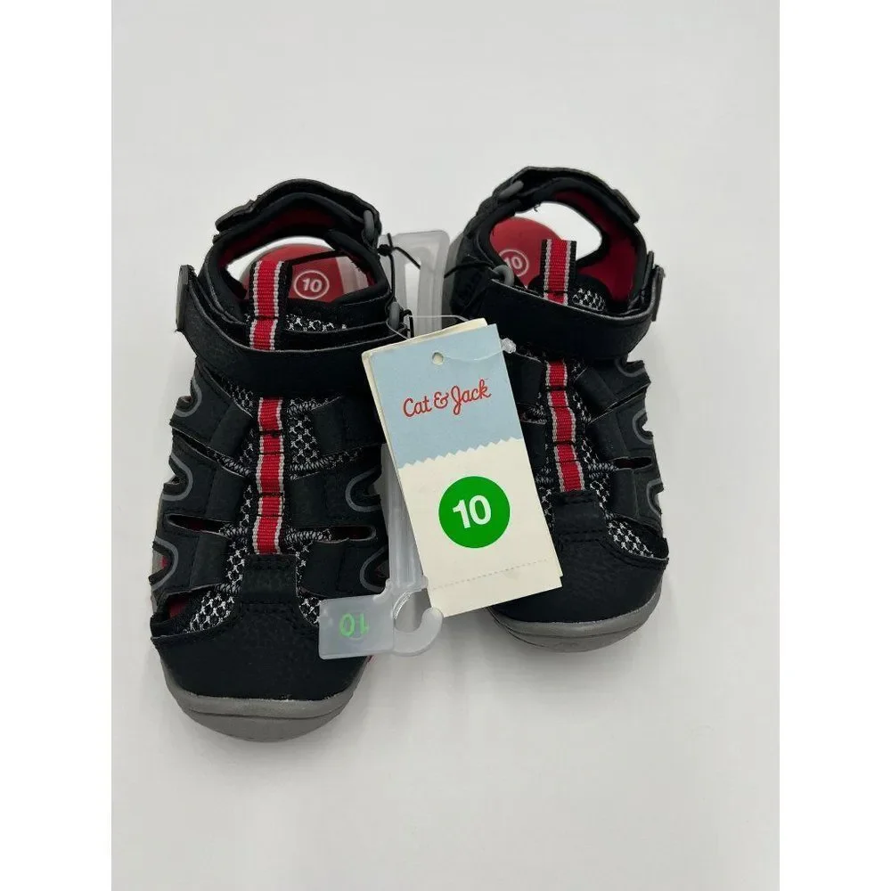 Brand New Cat & Jack Toddler Boys'‎ Black Sandals Size 10 / Casual Shoes